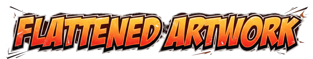 Flattened Artwork logo - Original digital flattening fetish art and illustrations
