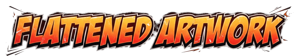 Flattened Artwork logo - Original digital flattening fetish art and illustrations
